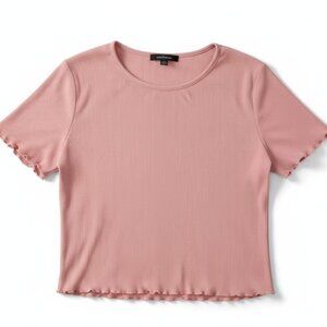 3 for $15 rose pink, cropped short-sleeved shirt, large